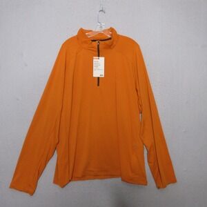 REI Co-op Pullover Men 3XL Orange Active‎ Pursuits Quarter-Zip UPF Outdoor NWT